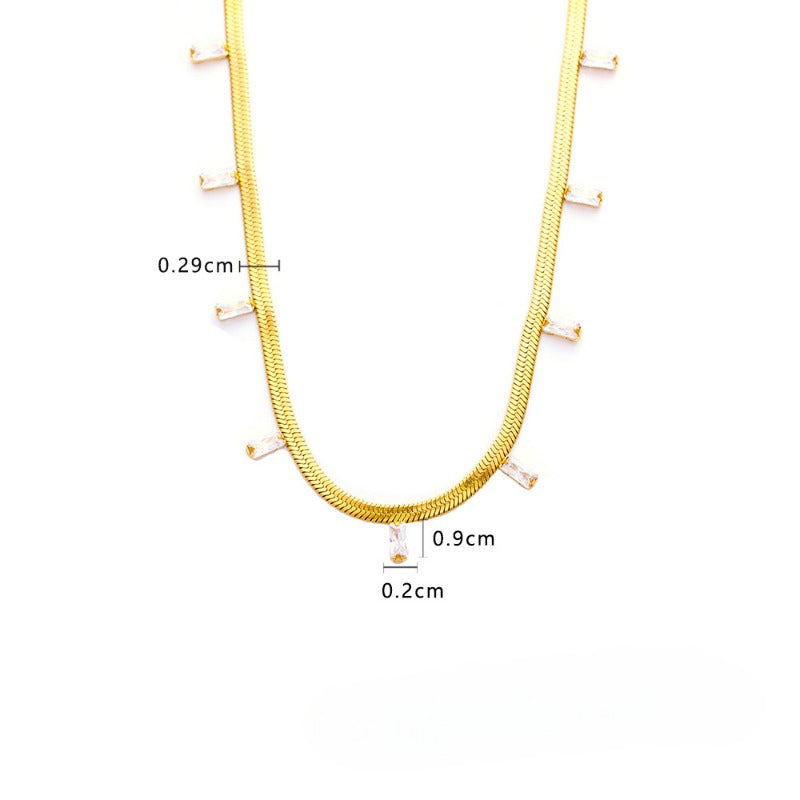 Wholesale Heart Shaped Titanium Steel Snake Bone Chain